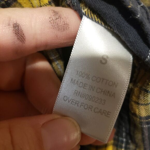 Pacsun Los Angeles Button-up Shirt Plaid Yellow Blue Size Small - Picture 9 of 9